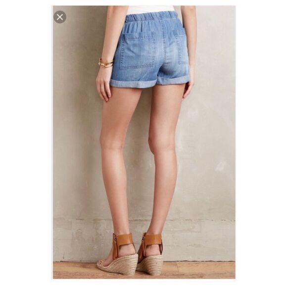 Cloth & Stone Chambray Drawstring Cuffed Shorts Women's Size Extra Small - Picture 4 of 7